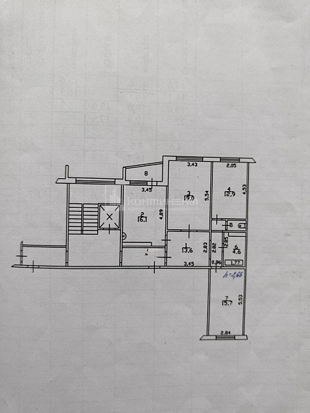 3-к квартира, 84.9 кв.м.